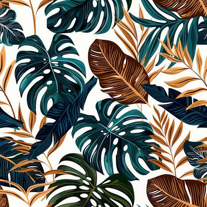 EARTH TONED TROPICAL LEAVES - MULTIPLE VARIATIONS