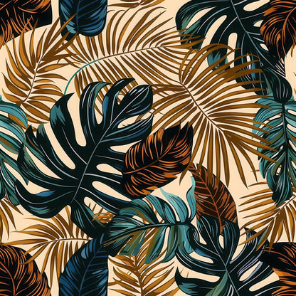 EARTH TONED TROPICAL LEAVES - MULTIPLE VARIATIONS