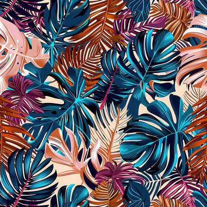 EARTH TONED TROPICAL LEAVES - MULTIPLE VARIATIONS