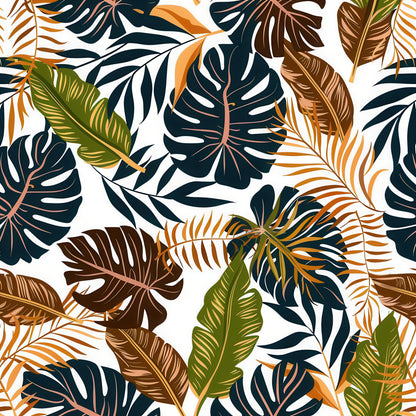 EARTH TONED TROPICAL LEAVES - MULTIPLE VARIATIONS