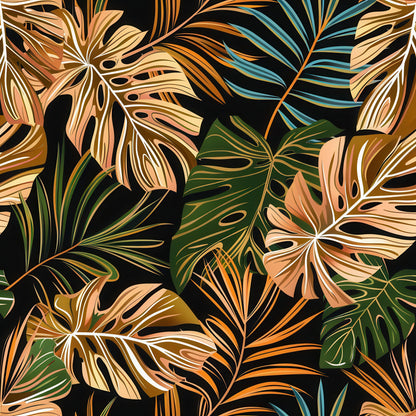 EARTH TONED TROPICAL LEAVES - MULTIPLE VARIATIONS