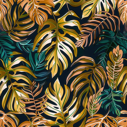 EARTH TONED TROPICAL LEAVES - MULTIPLE VARIATIONS