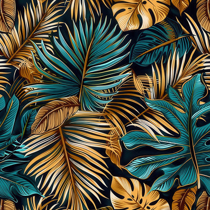 EARTH TONED TROPICAL LEAVES - MULTIPLE VARIATIONS