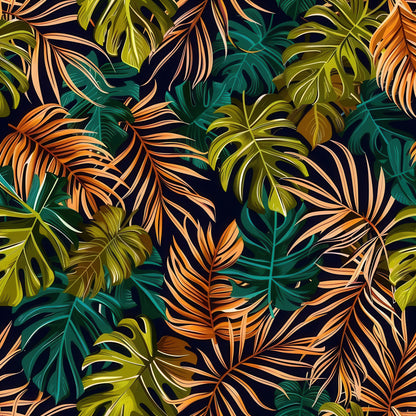 EARTH TONED TROPICAL LEAVES - MULTIPLE VARIATIONS