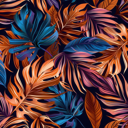 EARTH TONED TROPICAL LEAVES - MULTIPLE VARIATIONS