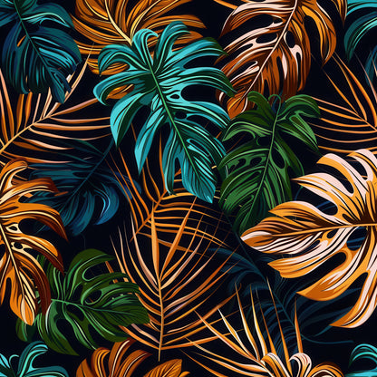 EARTH TONED TROPICAL LEAVES - MULTIPLE VARIATIONS