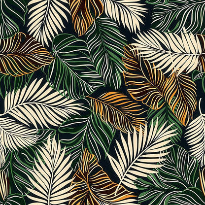 EARTH TONED TROPICAL LEAVES - MULTIPLE VARIATIONS