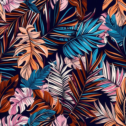 EARTH TONED TROPICAL LEAVES - MULTIPLE VARIATIONS