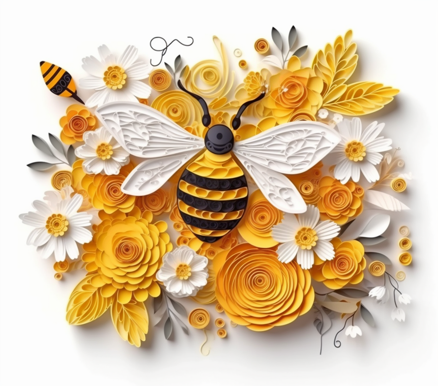 EMBROIDERED BEE FLORAL PAPER