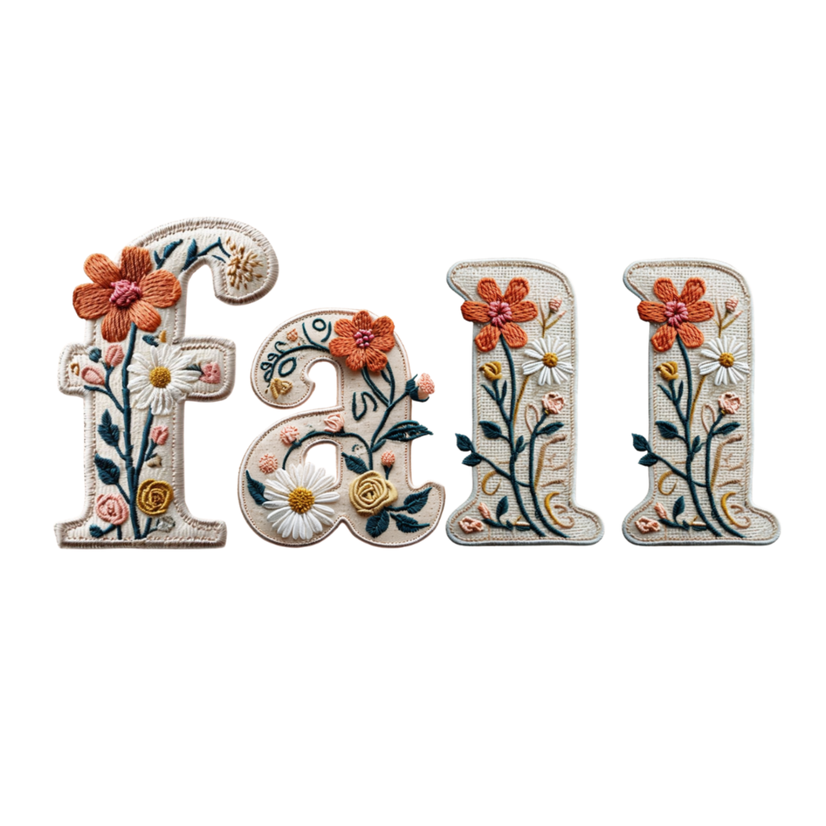 FALL EMBROIDERY - DECAL - MULTIPLE VARIATIONS