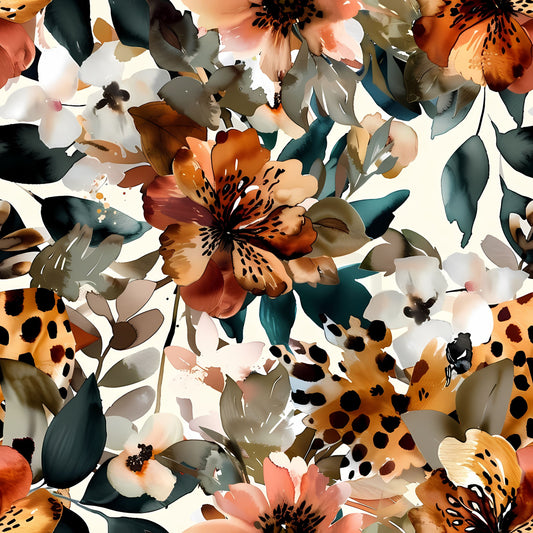 FALL LEOPARD FLORAL - PATTERN VINYL