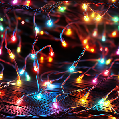 CHRISTMAS LIGHTS PATTERN VINYL - MULTIPLE VARIATIONS