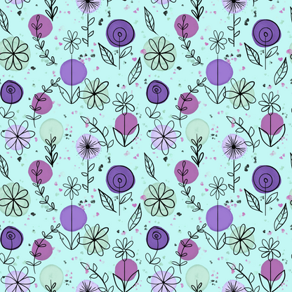 PURPLE SEAFOAM FLORAL VINYL - MULTIPLE VARIATIONS - PINE AND FEATHERS DESIGNS