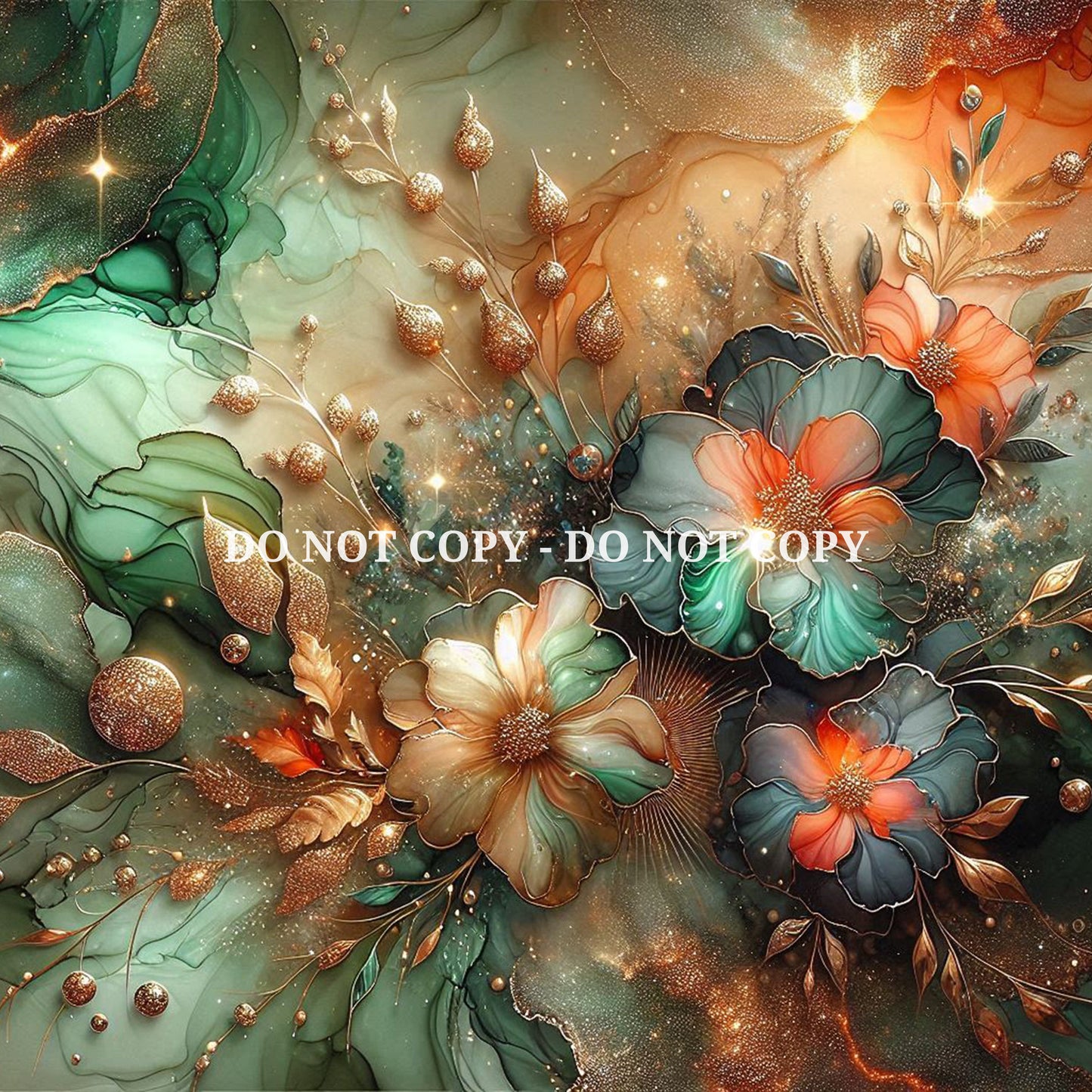 HOLOGRAPHIC FLORAL ALCOHOL INK - MULTIPLE VARIATIONS