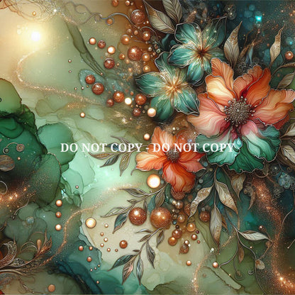 HOLOGRAPHIC FLORAL ALCOHOL INK - MULTIPLE VARIATIONS