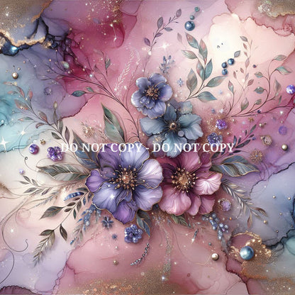 HOLOGRAPHIC FLORAL ALCOHOL INK - MULTIPLE VARIATIONS