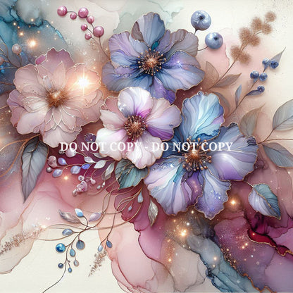 HOLOGRAPHIC FLORAL ALCOHOL INK - MULTIPLE VARIATIONS