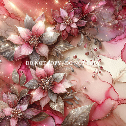 HOLOGRAPHIC FLORAL ALCOHOL INK - MULTIPLE VARIATIONS