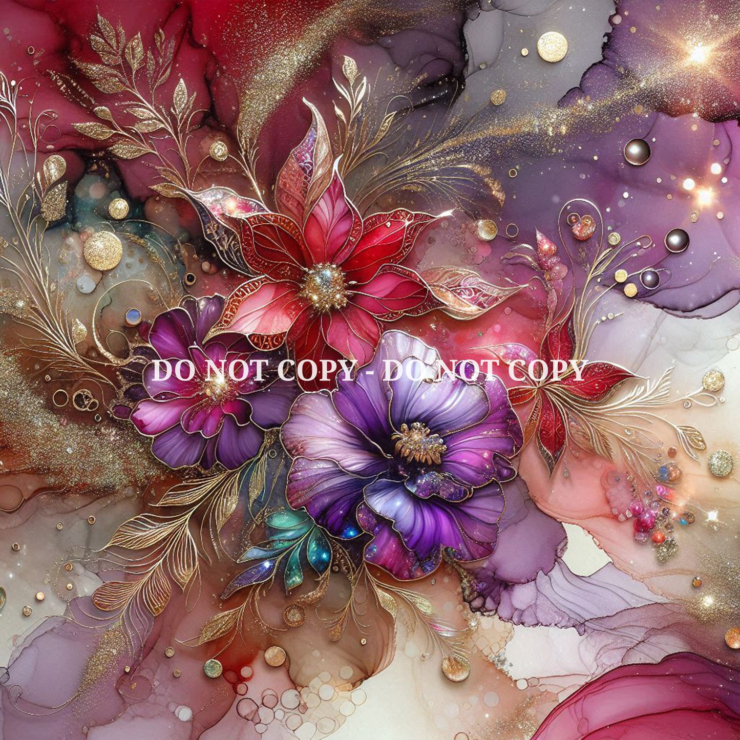 HOLOGRAPHIC FLORAL ALCOHOL INK - MULTIPLE VARIATIONS