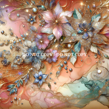 HOLOGRAPHIC FLORAL ALCOHOL INK - MULTIPLE VARIATIONS