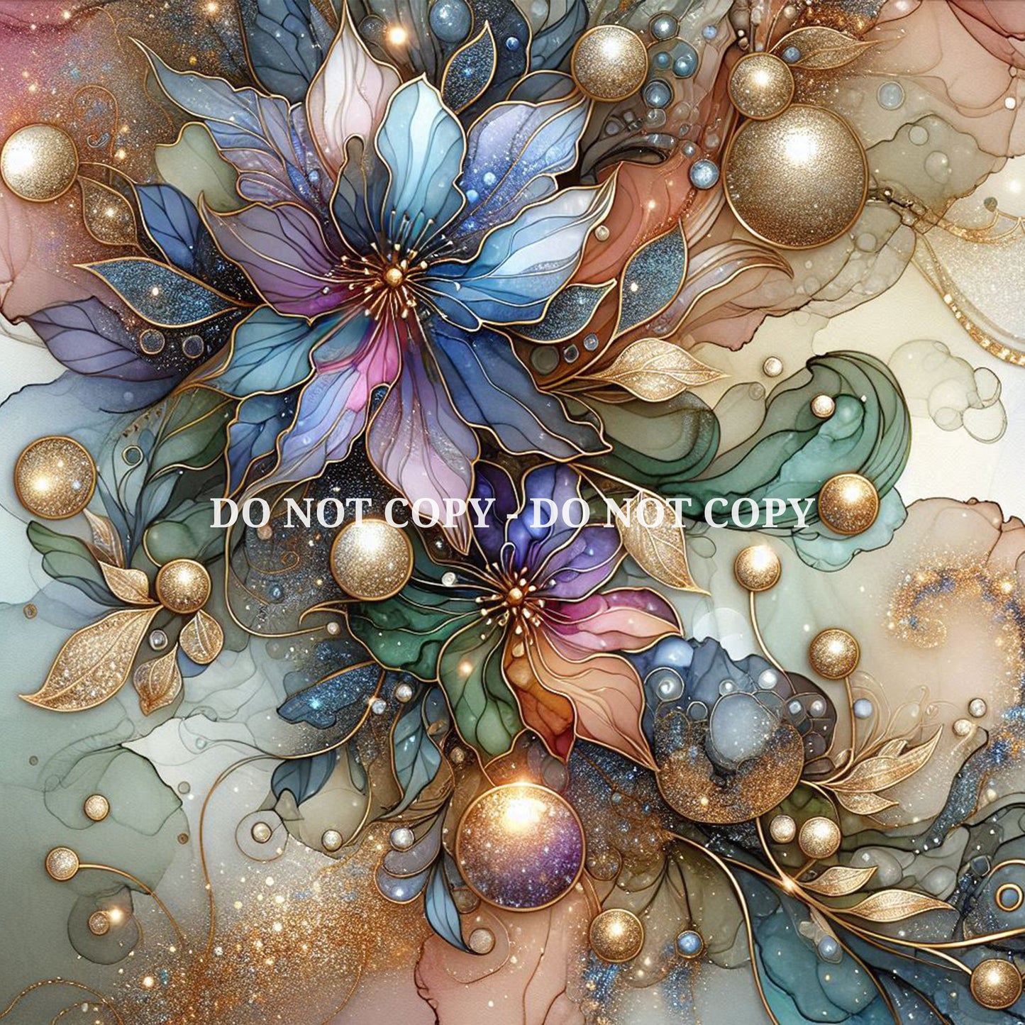 HOLOGRAPHIC FLORAL ALCOHOL INK - MULTIPLE VARIATIONS