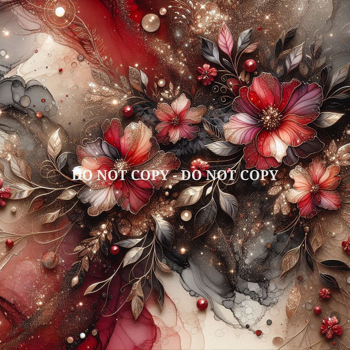 HOLOGRAPHIC FLORAL ALCOHOL INK - MULTIPLE VARIATIONS