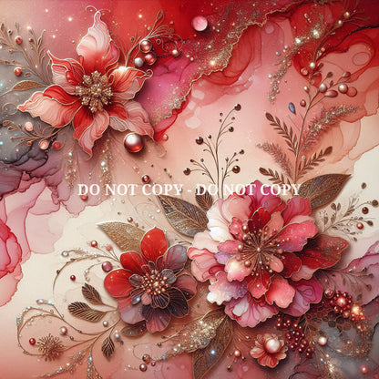 HOLOGRAPHIC FLORAL ALCOHOL INK - MULTIPLE VARIATIONS
