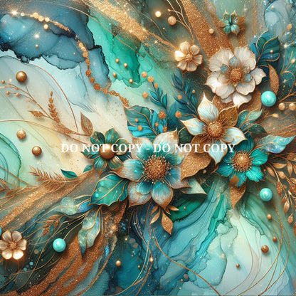 HOLOGRAPHIC FLORAL ALCOHOL INK - MULTIPLE VARIATIONS