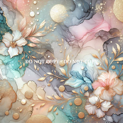 HOLOGRAPHIC FLORAL ALCOHOL INK - MULTIPLE VARIATIONS