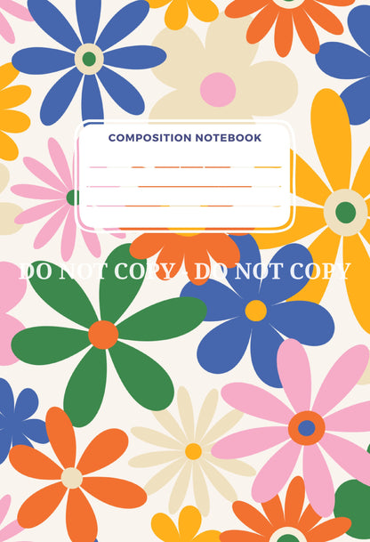 COMPOSITION NOTEBOOK COVERS - FRONT AND BACK - MULTIPLE VARIATIONS