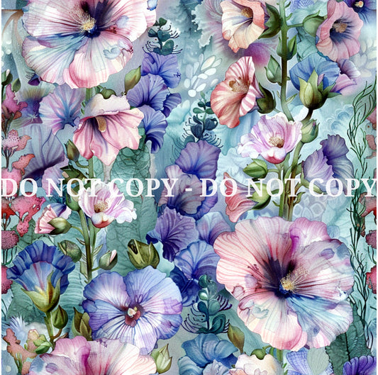 HOLLYHOCK OCEAN PATTERN VINYL - MULTIPLE VARIATIONS