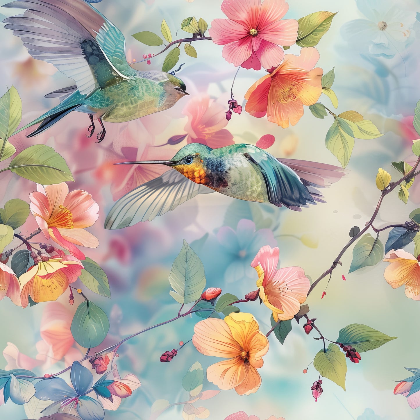 WATERCOLOR HUMMINGBIRD - MULTIPLE VARIATIONS