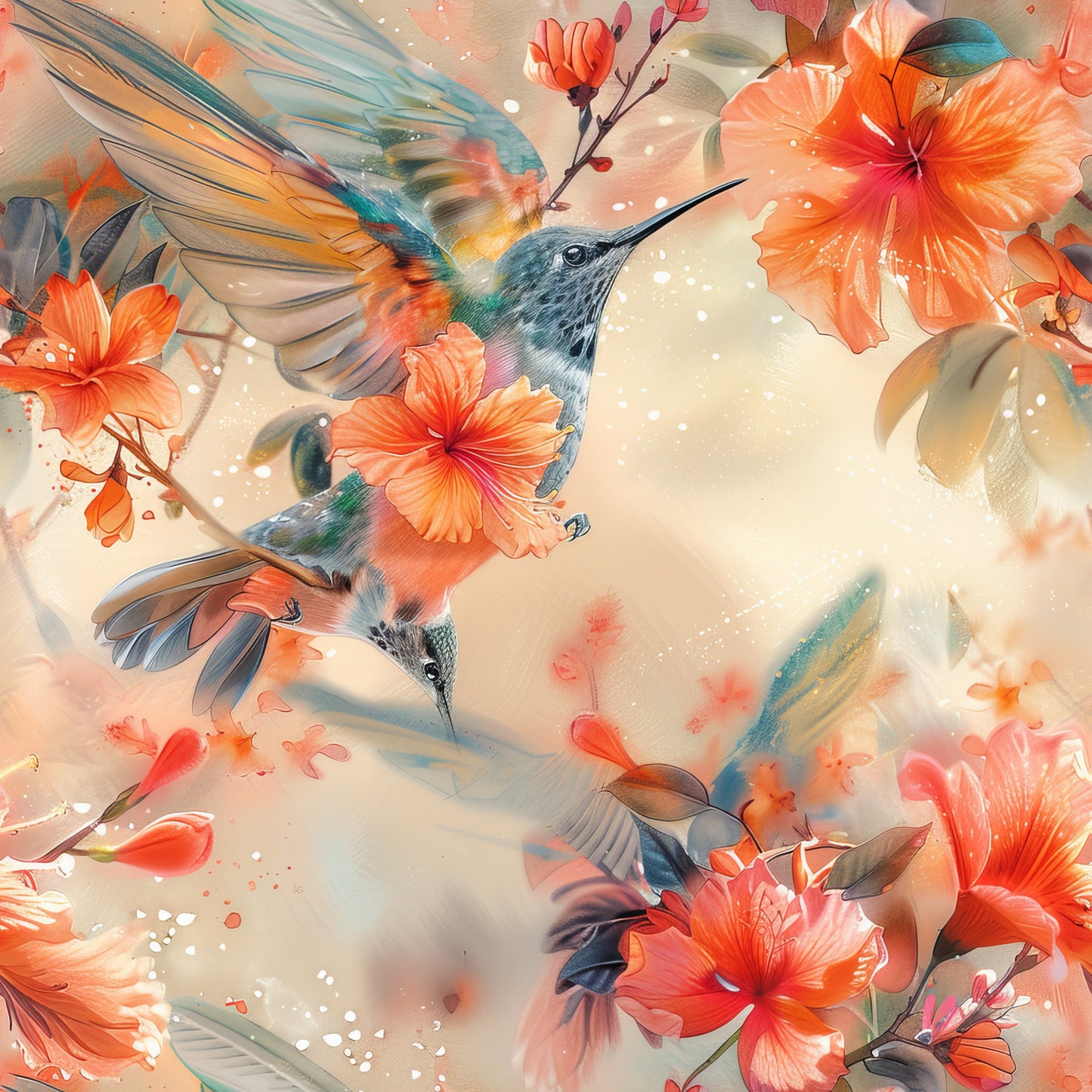 WATERCOLOR HUMMINGBIRD - MULTIPLE VARIATIONS