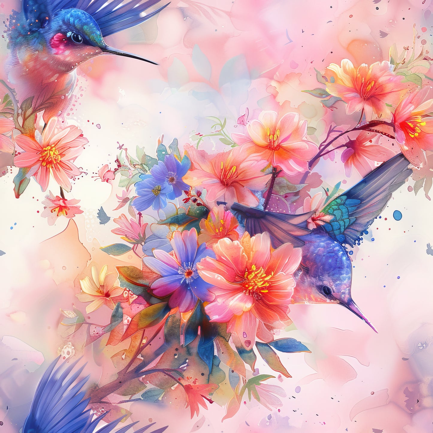 WATERCOLOR HUMMINGBIRD - MULTIPLE VARIATIONS