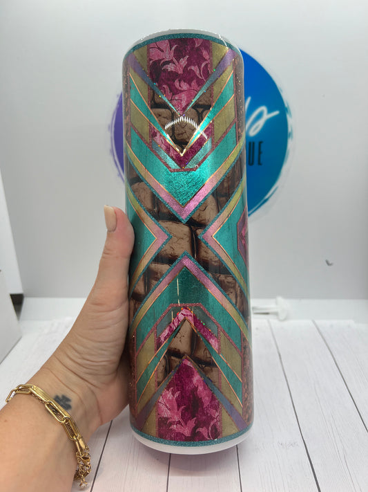 Pink, teal and brown Template Tumbler