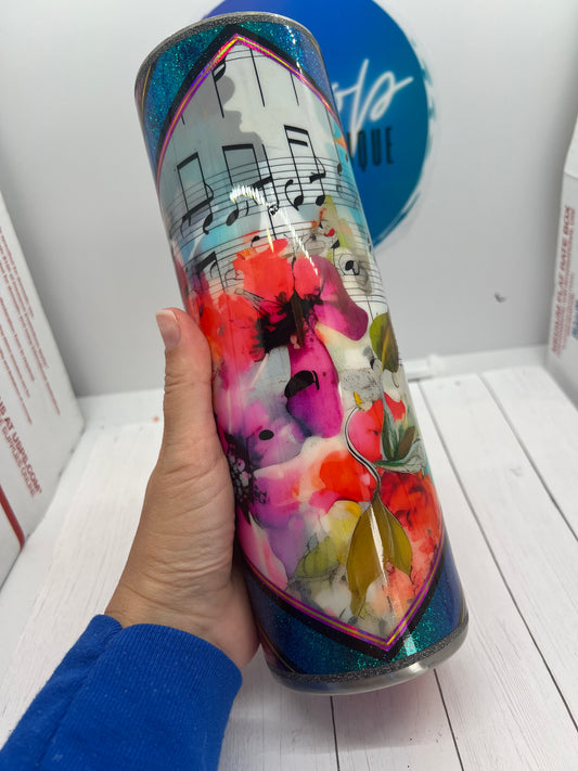 Music notes tumbler