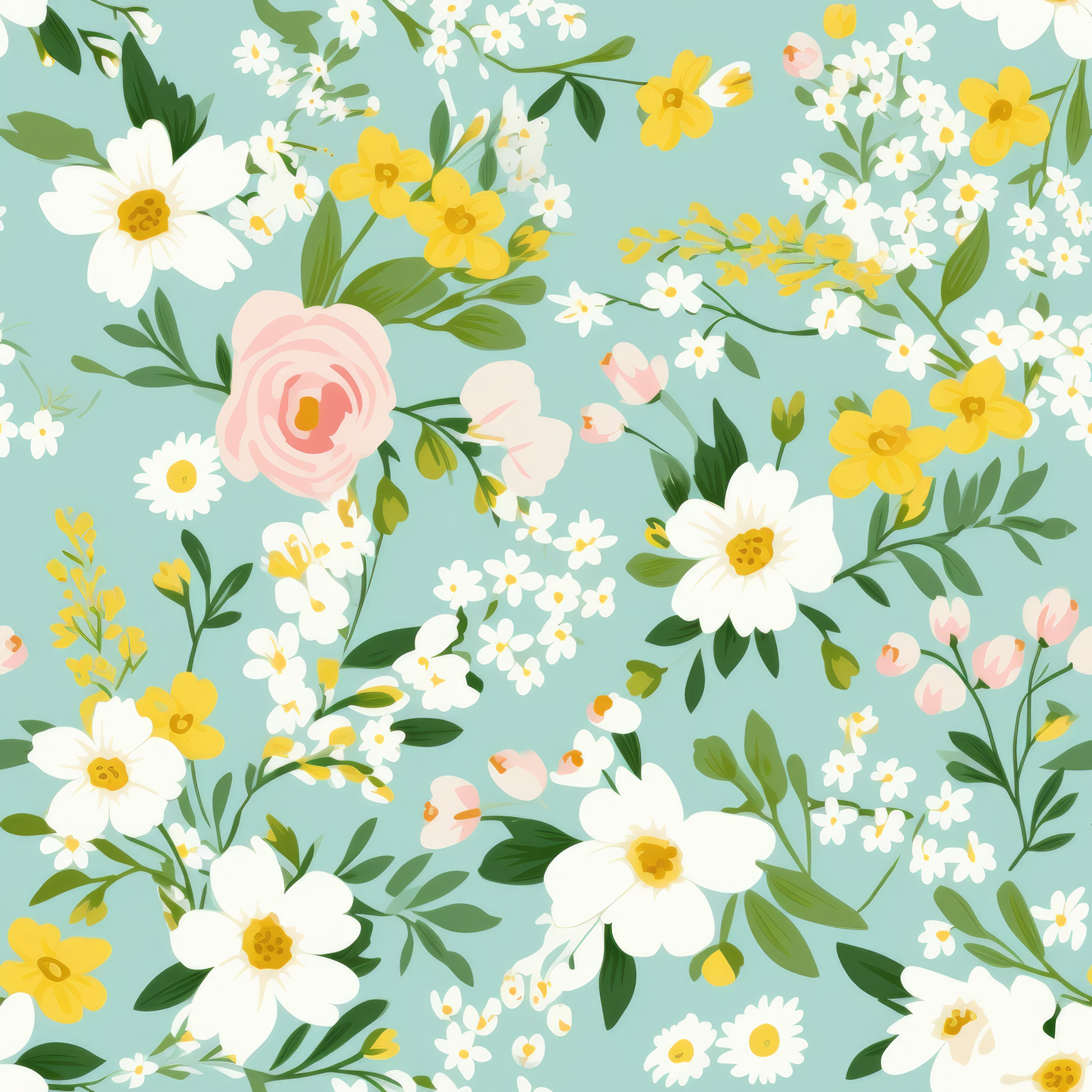 PASTEL EASTER FLORAL PATTERN VINYL -  MULTIPLE VARIATIONS