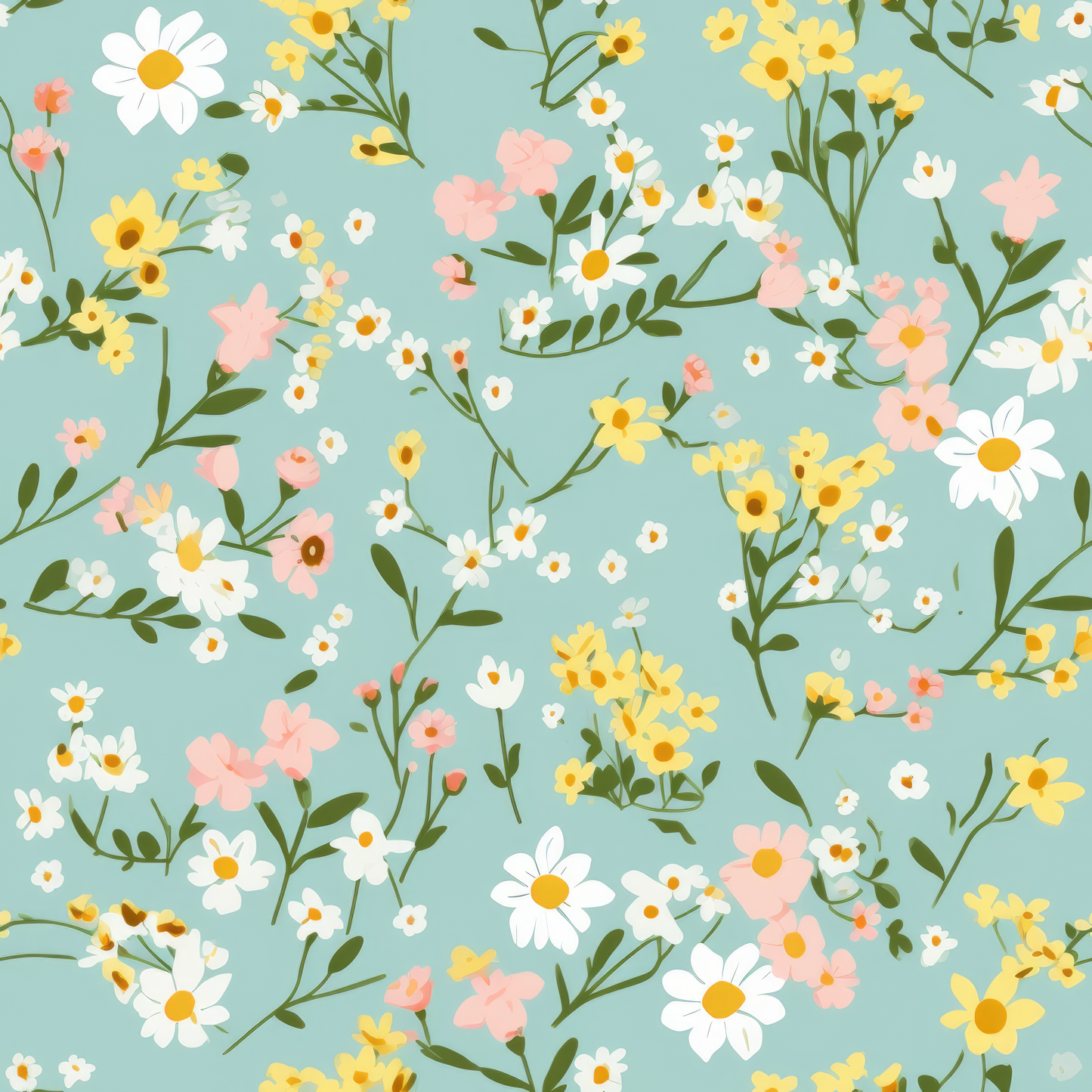 PASTEL EASTER FLORAL PATTERN VINYL -  MULTIPLE VARIATIONS