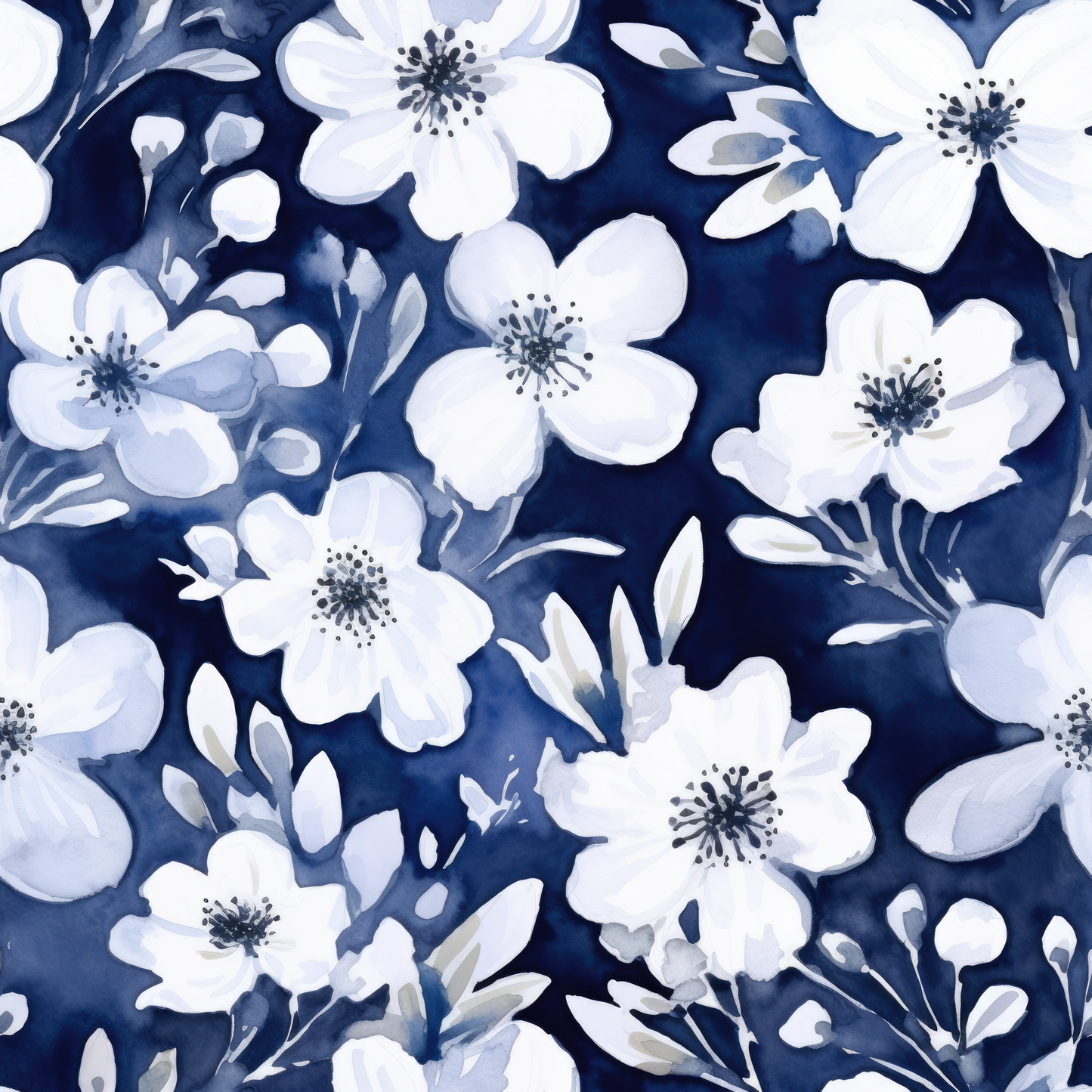 INDIGO FLORAL PATTERN VINYL - MULTIPLE VARIATIONS