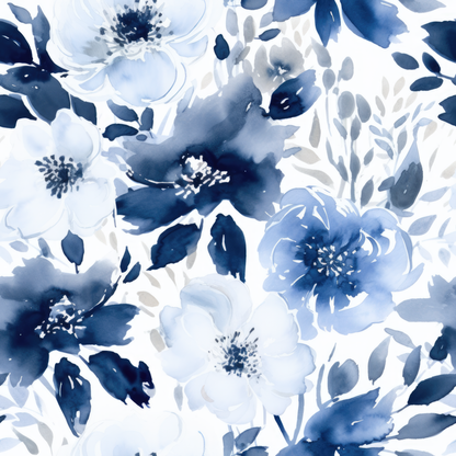 INDIGO FLORAL PATTERN VINYL - MULTIPLE VARIATIONS