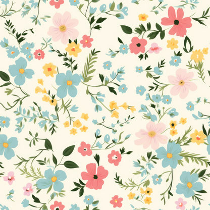 PASTEL EASTER FLORAL PATTERN VINYL -  MULTIPLE VARIATIONS