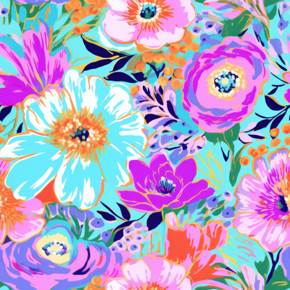 PREPPY FLORAL PATTERN VINYL -  MULTIPLE VARIATIONS