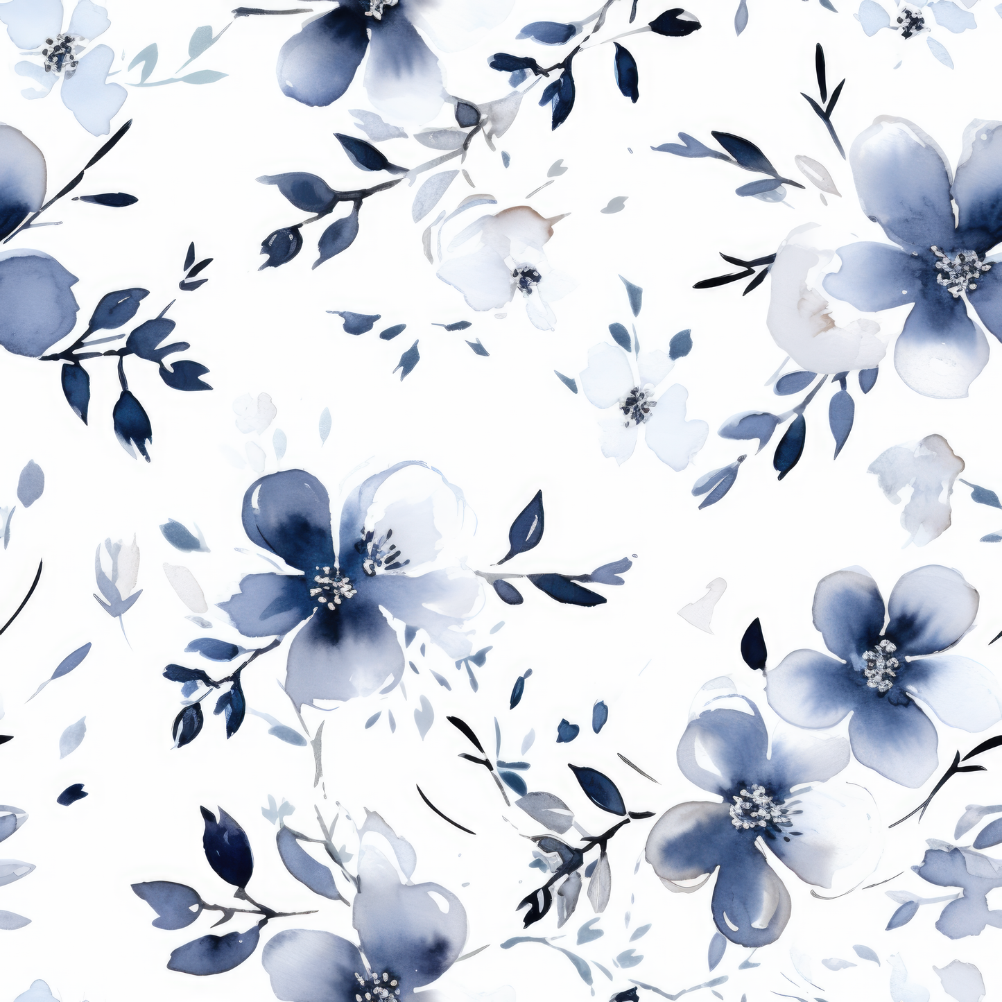 INDIGO FLORAL PATTERN VINYL - MULTIPLE VARIATIONS