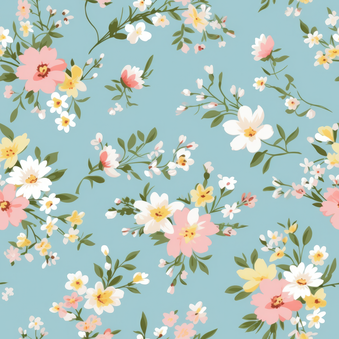 PASTEL EASTER FLORAL PATTERN VINYL -  MULTIPLE VARIATIONS