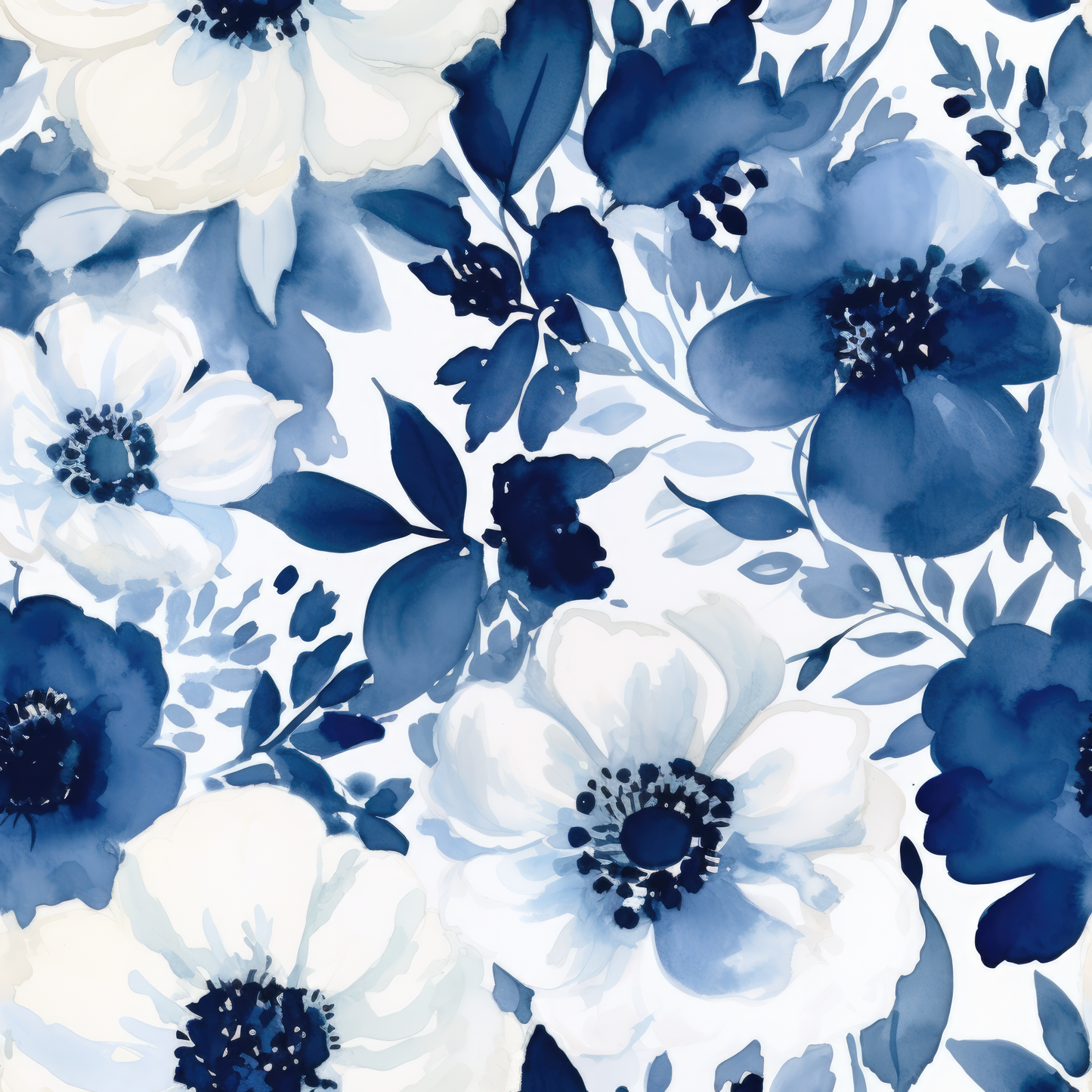 INDIGO FLORAL PATTERN VINYL - MULTIPLE VARIATIONS