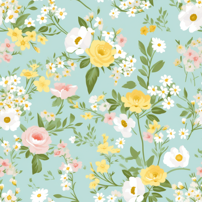 PASTEL EASTER FLORAL PATTERN VINYL -  MULTIPLE VARIATIONS