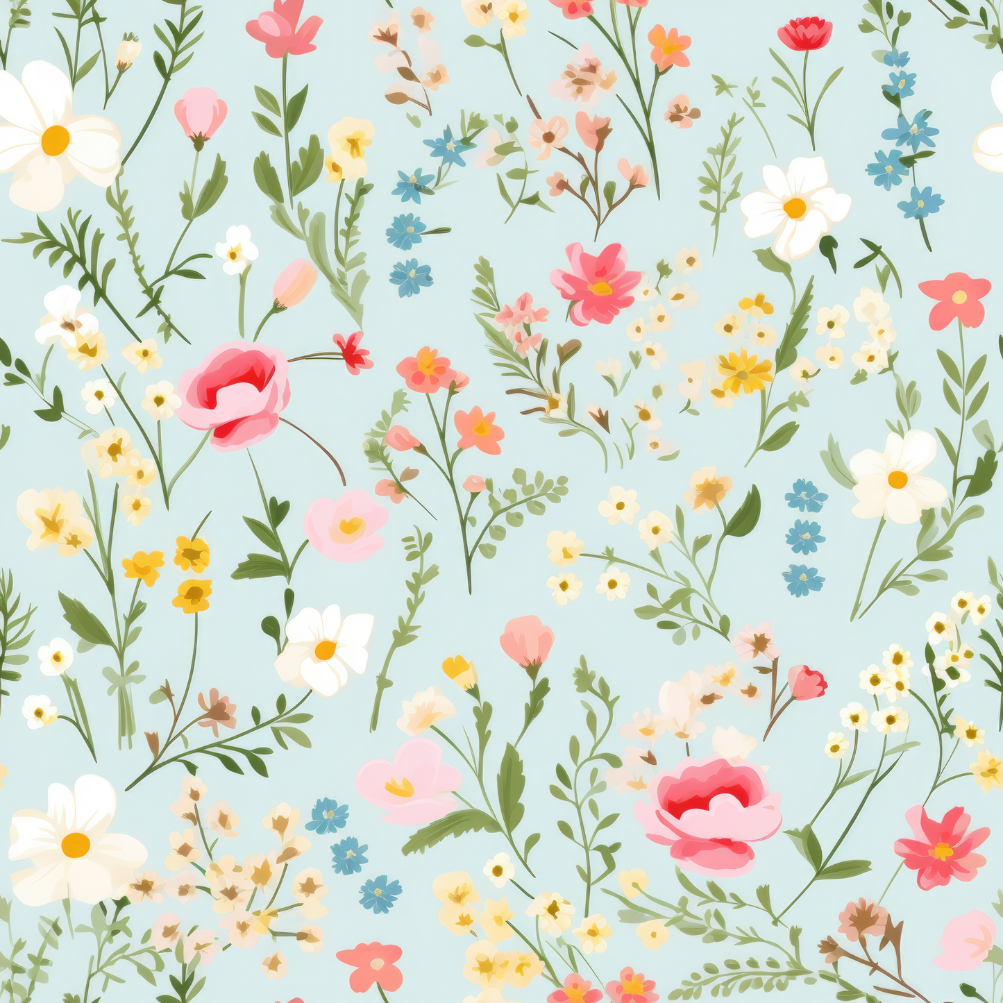 PASTEL EASTER FLORAL PATTERN VINYL -  MULTIPLE VARIATIONS