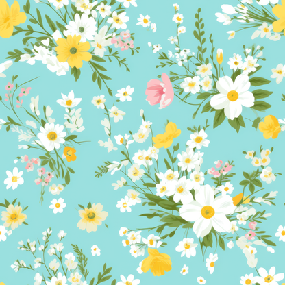 PASTEL EASTER FLORAL PATTERN VINYL -  MULTIPLE VARIATIONS