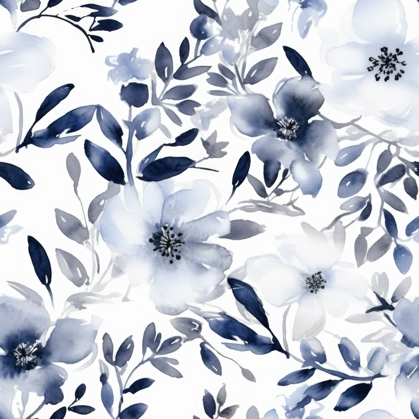 INDIGO FLORAL PATTERN VINYL - MULTIPLE VARIATIONS