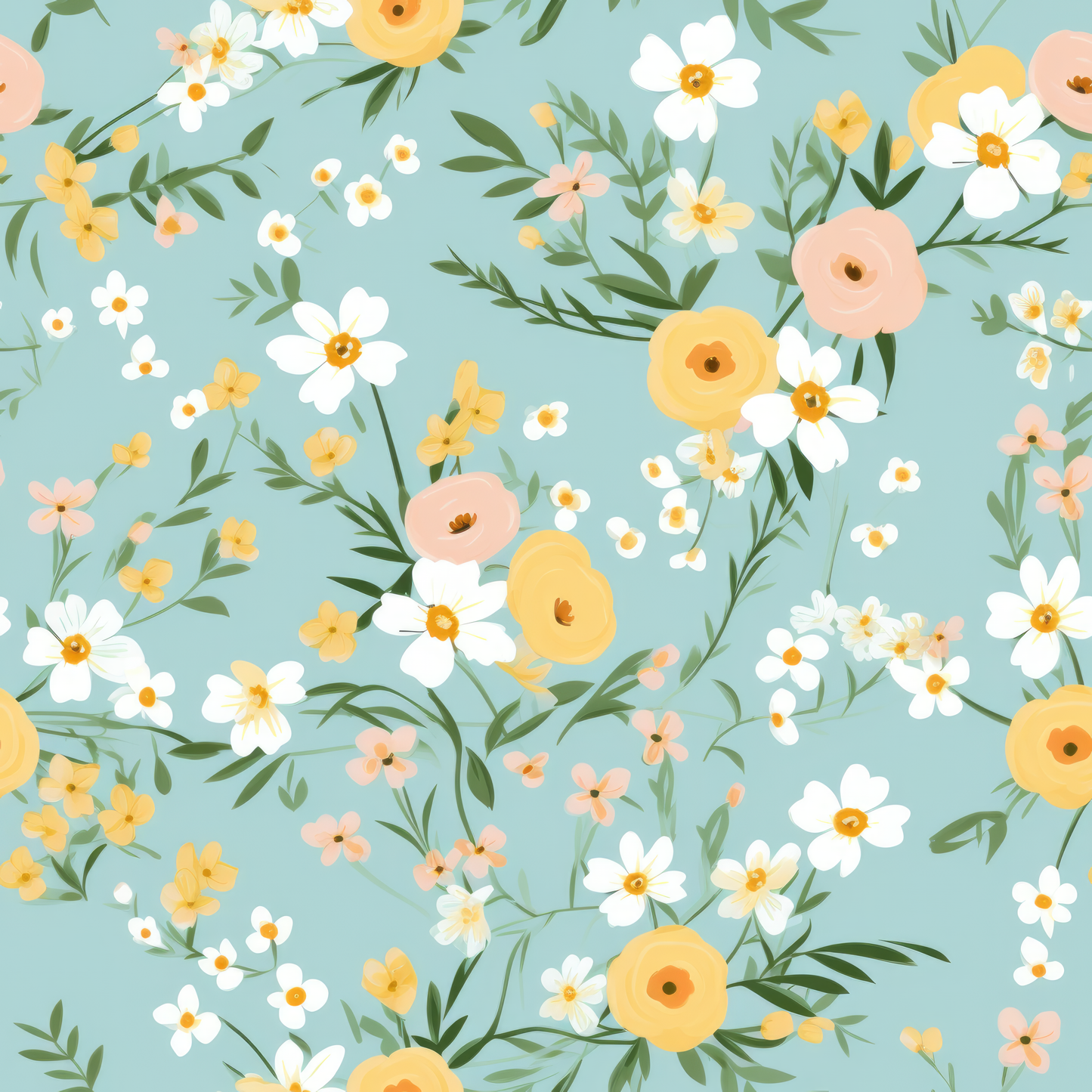 PASTEL EASTER FLORAL PATTERN VINYL -  MULTIPLE VARIATIONS